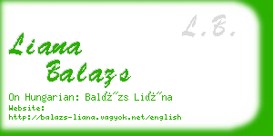 liana balazs business card